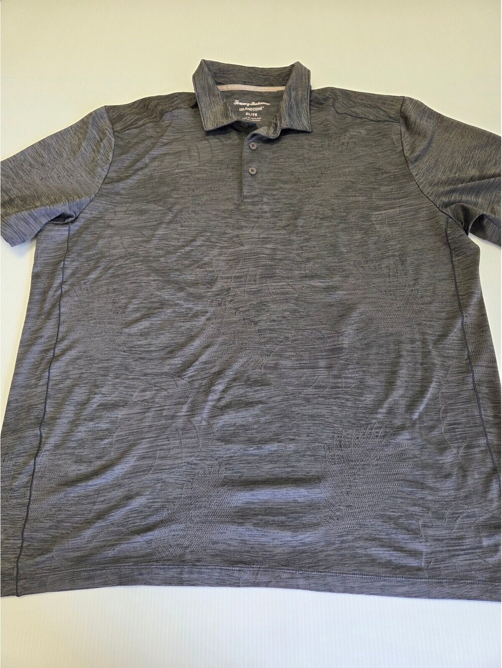 Tommy Bahama IslandZone Men's XL Gray Short Sleeve Polo Shirt